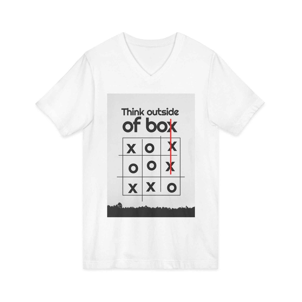 Think Outside the Box Tic-Tac-Toe V-Neck Tee