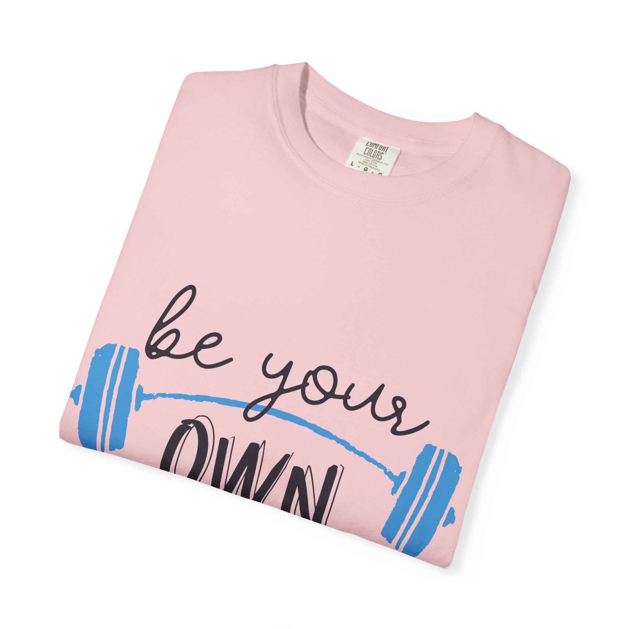 Be Your Own Hero Fitness T-Shirt — Motivational Gym Tee with Barbell Design