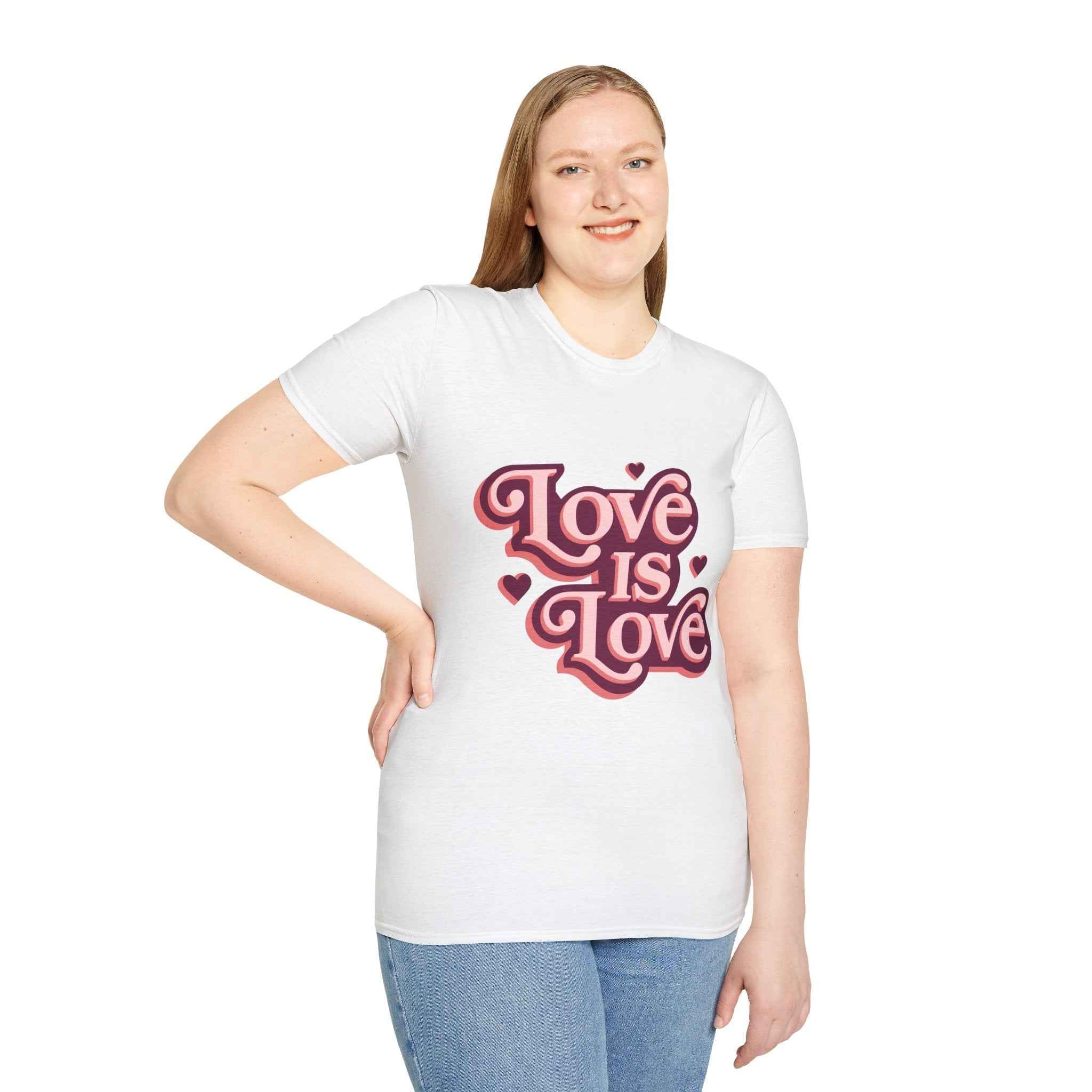 Love Is Love T‑Shirt — Retro Valentine LGBTQ Pride Tee