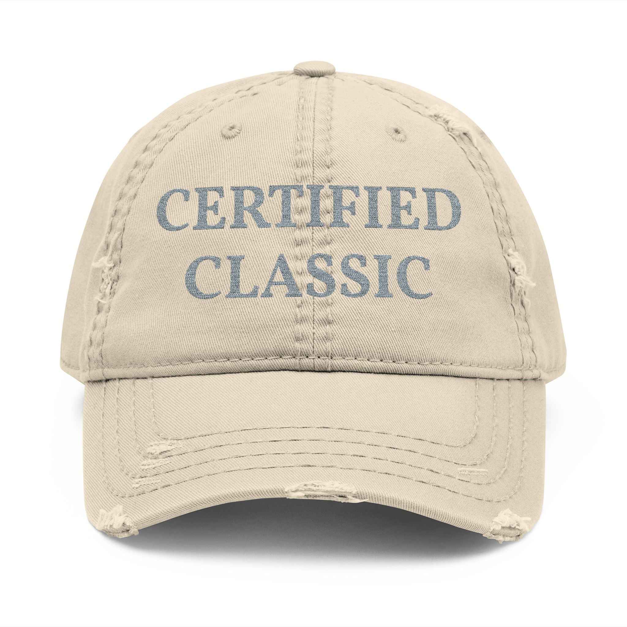 Certified Classic Distressed Dad Hat — Embroidered Vintage Baseball Cap