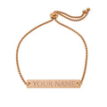 Personalized Engraved Bar Bracelet – Adjustable Nameplate Bracelet (Rose Gold)
