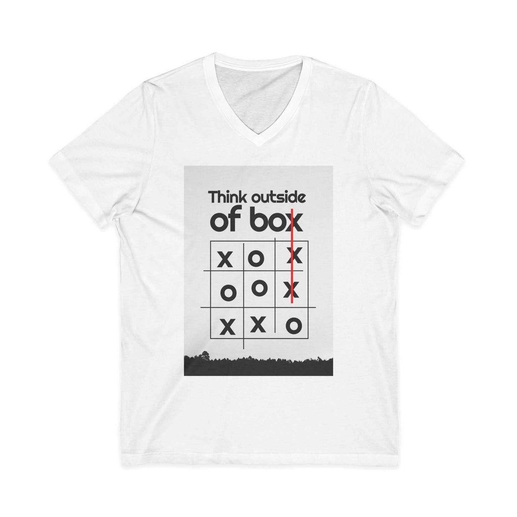 Think Outside the Box Tic-Tac-Toe V-Neck Tee